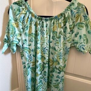 Floral Off-Shoulder Top - Green
